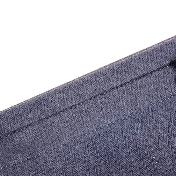 HERMES logo Aline MM Shoulder Bag ToileChevron / Leather Blue indigo Navy/Red - Picture 10 of 16